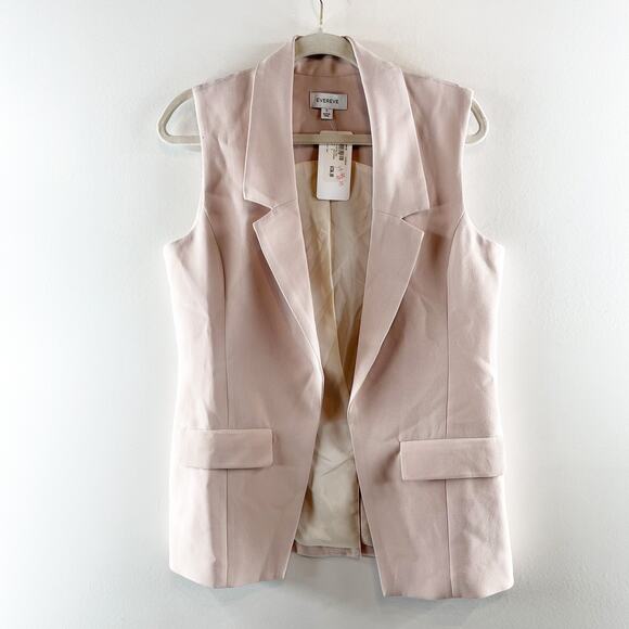 Evereve Winona Open Longline Blazer Vest in Dusty Rose Pink Small - Picture 4 of 11